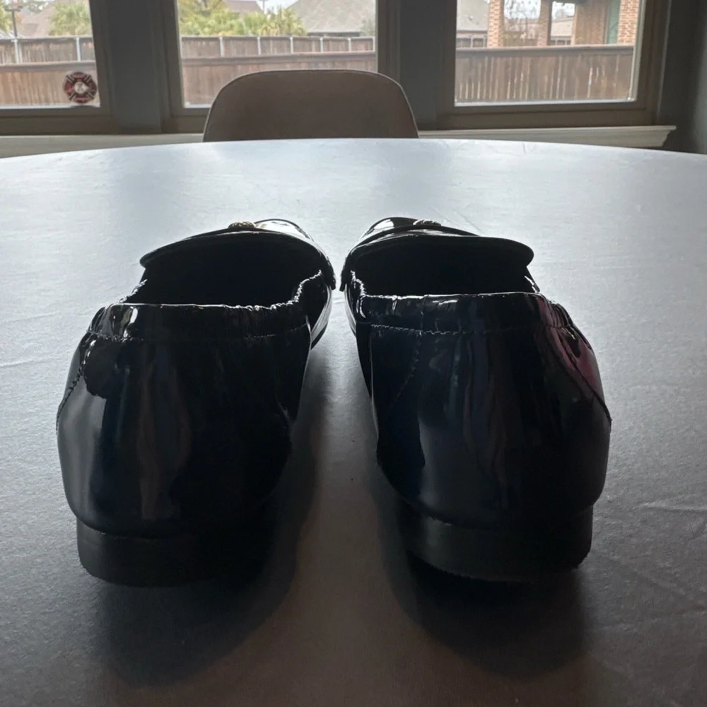 Tory Burch Patent Leather Loafers, Deep Navy | 8M - Picture 11 of 12